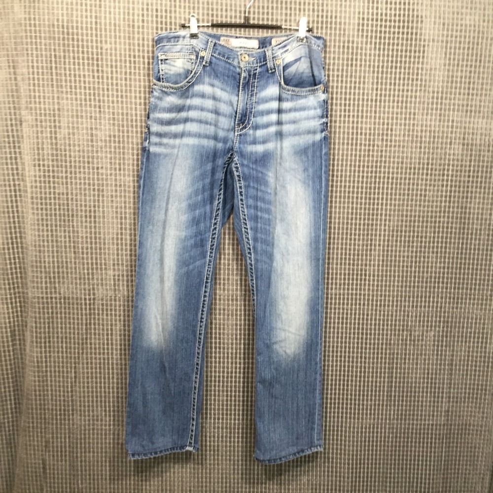 BKE‎ Ryan Straight Leg Jeans Mens 32XL Medium Wash Whiskered Denim